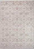 SYMRNA-5211 handcrafted wool rug in ivory, taupe, pale blue, blush with delicate all-over floral styling