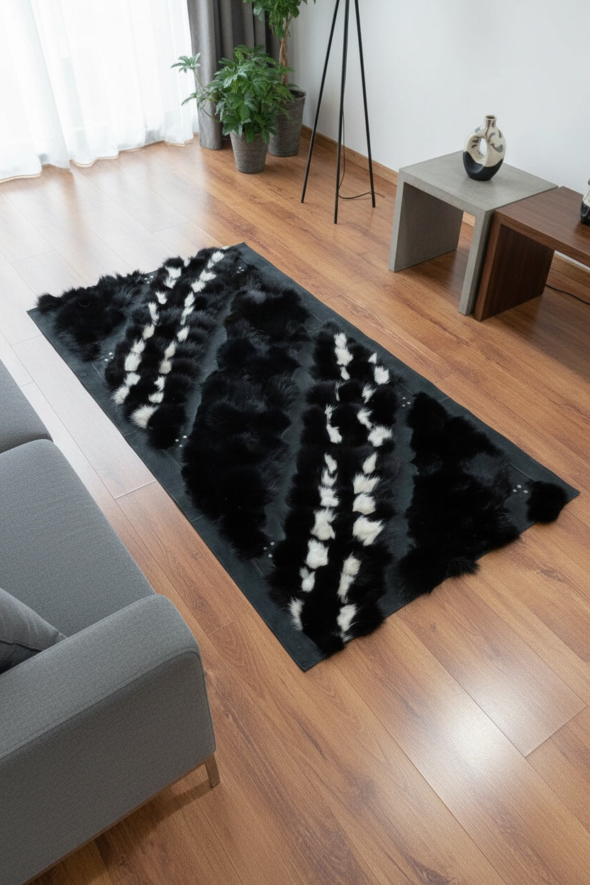 Rakun Original Leather Rug – 80X150 by Camel Carpet