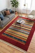 Tribal Handwoven Red Wool Rug – 168X242 by Camel Carpet