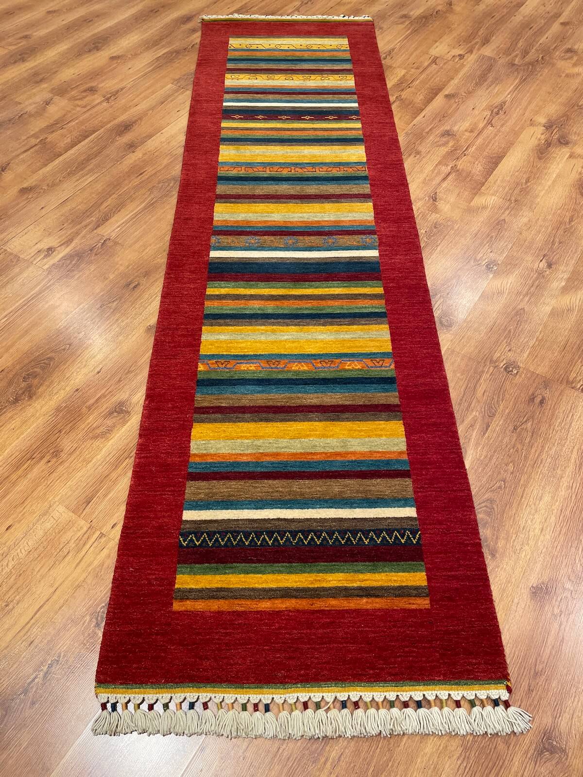Tribal Handwoven Red Wool Runner Rug – 80X280 by Camel Carpet