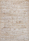 TUAREG-4806 handcrafted wool rug in ivory, taupe, beige, pale blue with distressed framed abstract styling