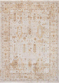 TUAREG-4810 handcrafted wool rug in ivory, taupe, pale blue, blush with tribal columns styling