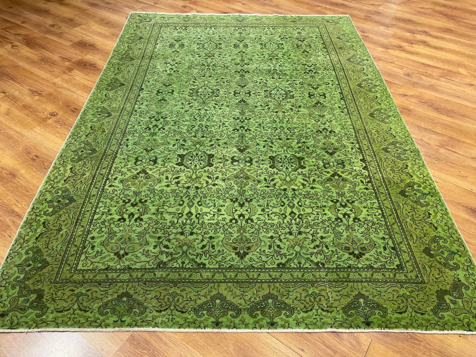 Vintage Green Handwoven Rug by Camel Carpet