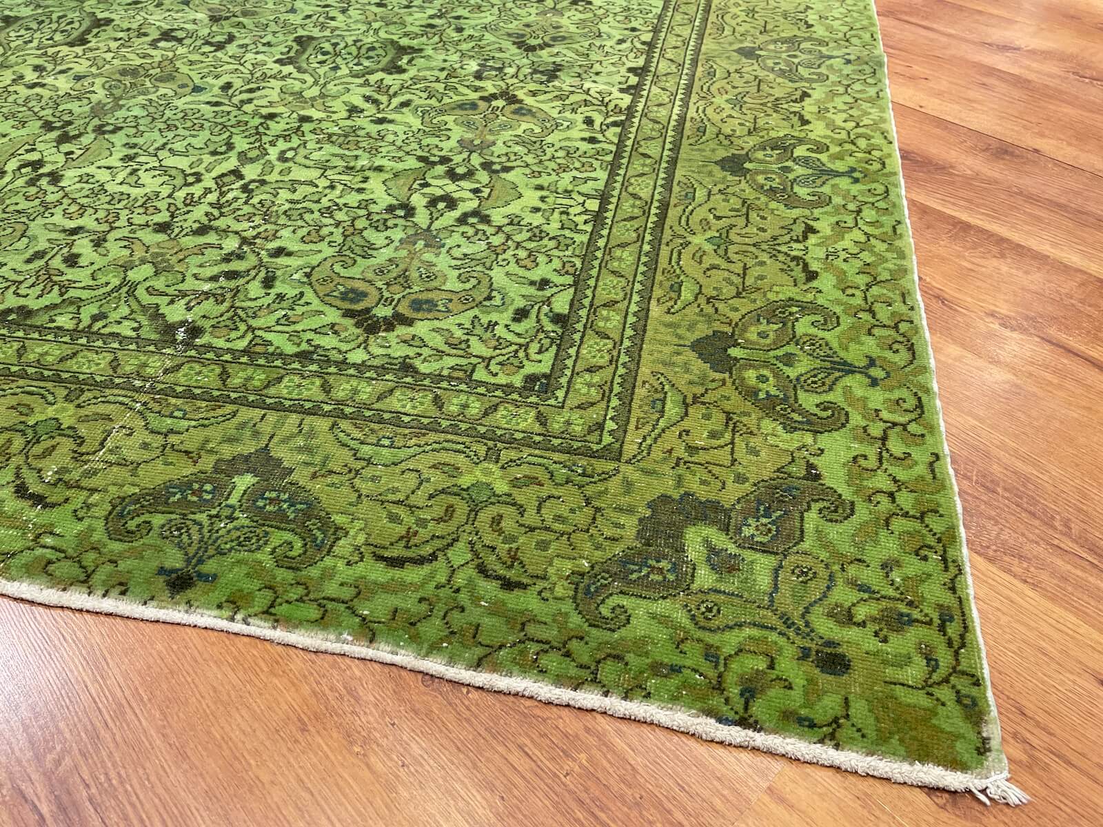Vintage Green Handwoven Rug by Camel Carpet