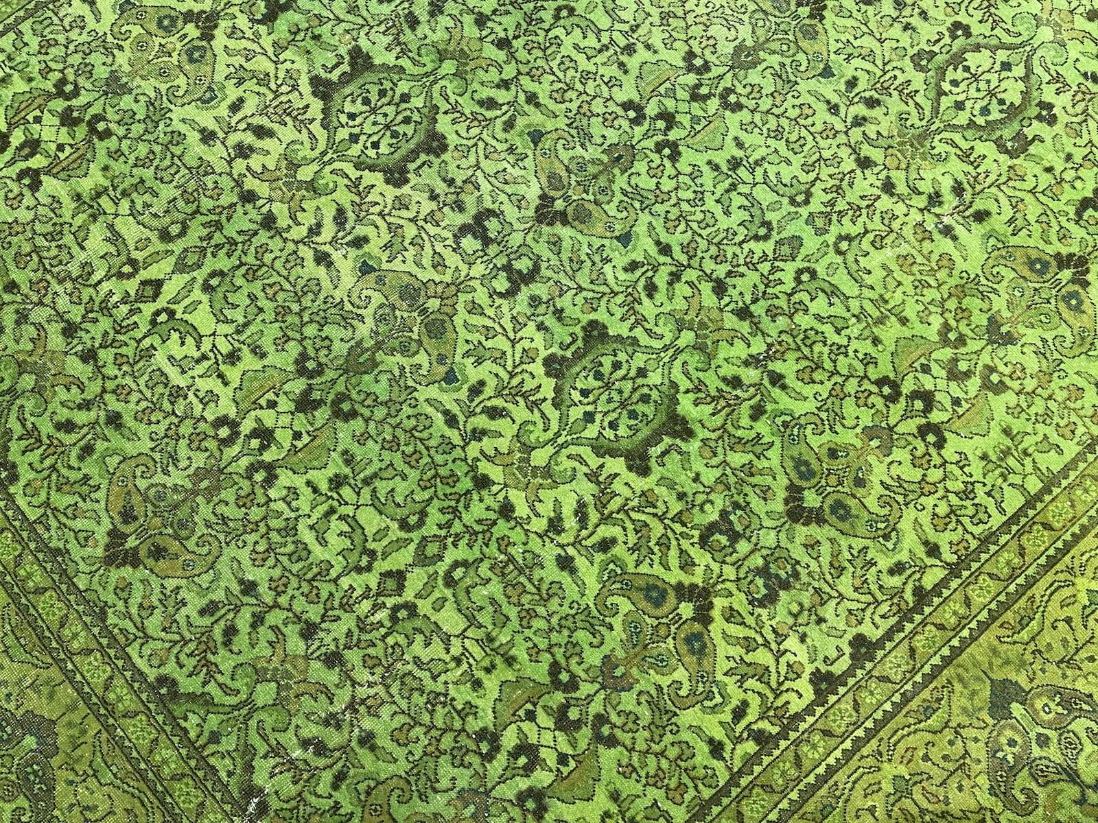 Vintage Green Handwoven Rug by Camel Carpet