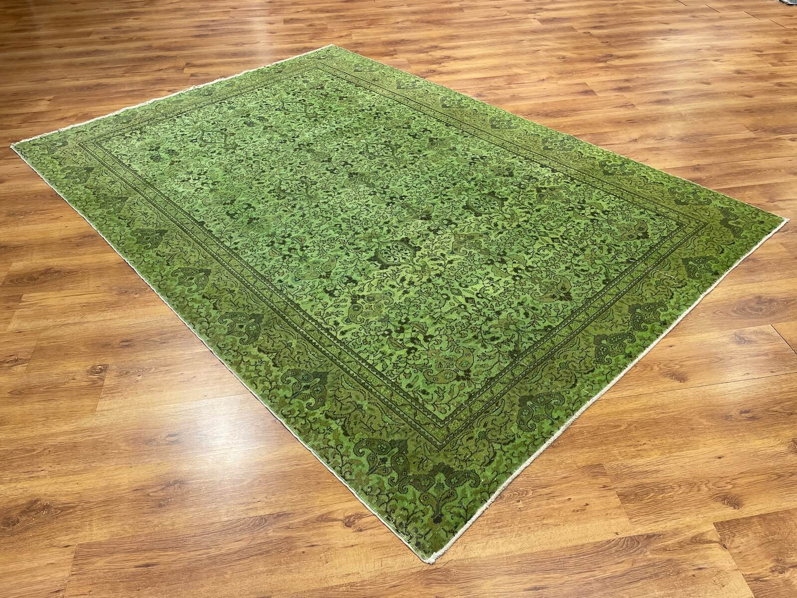 Vintage Green Handwoven Rug by Camel Carpet