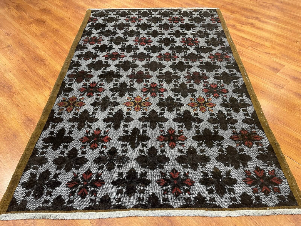 Vintage Black Handwoven Rug by Camel Carpet