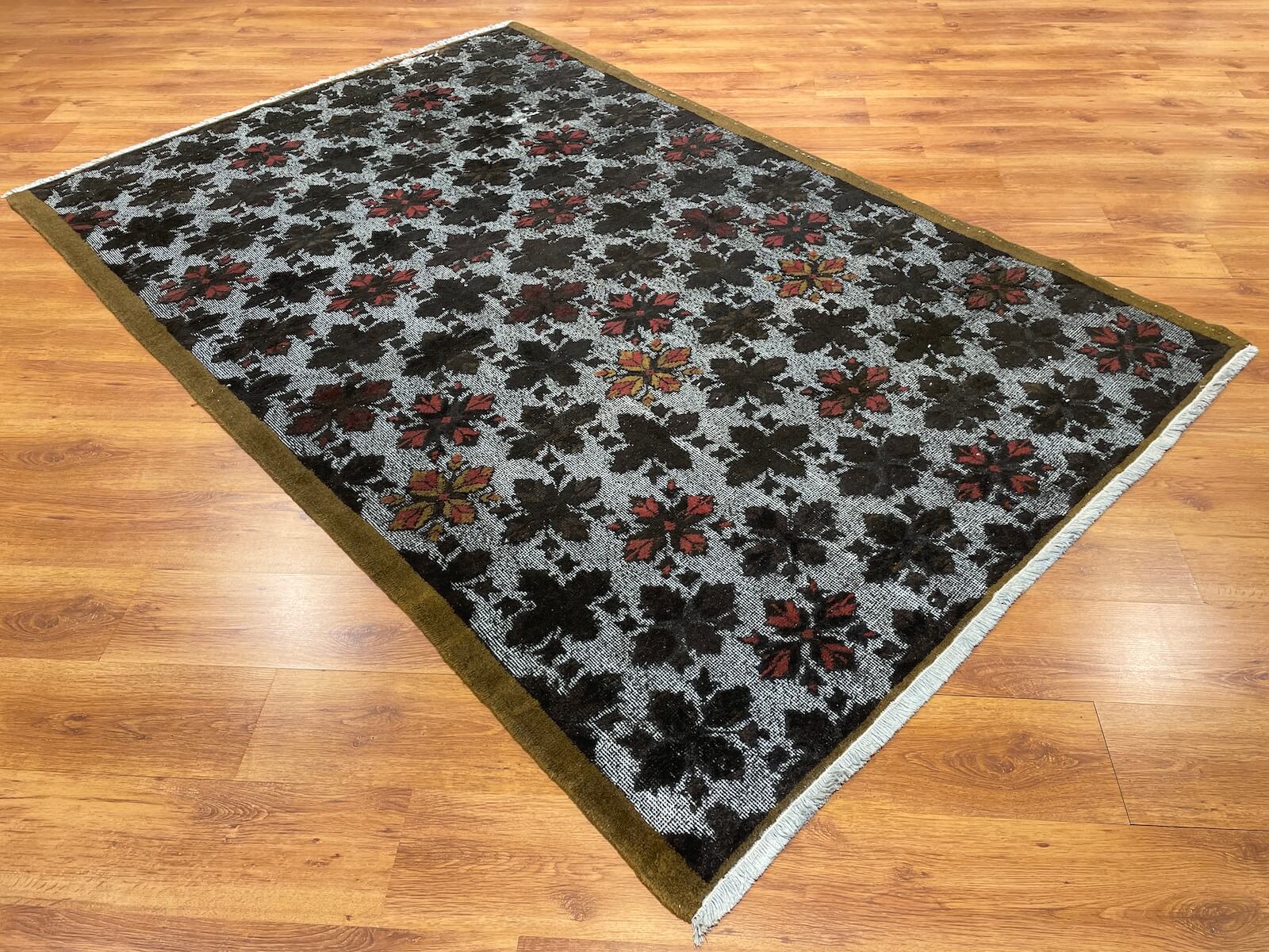 Vintage Black Handwoven Rug by Camel Carpet