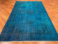 Vintage Blue Handwoven Rug by Camel Carpet