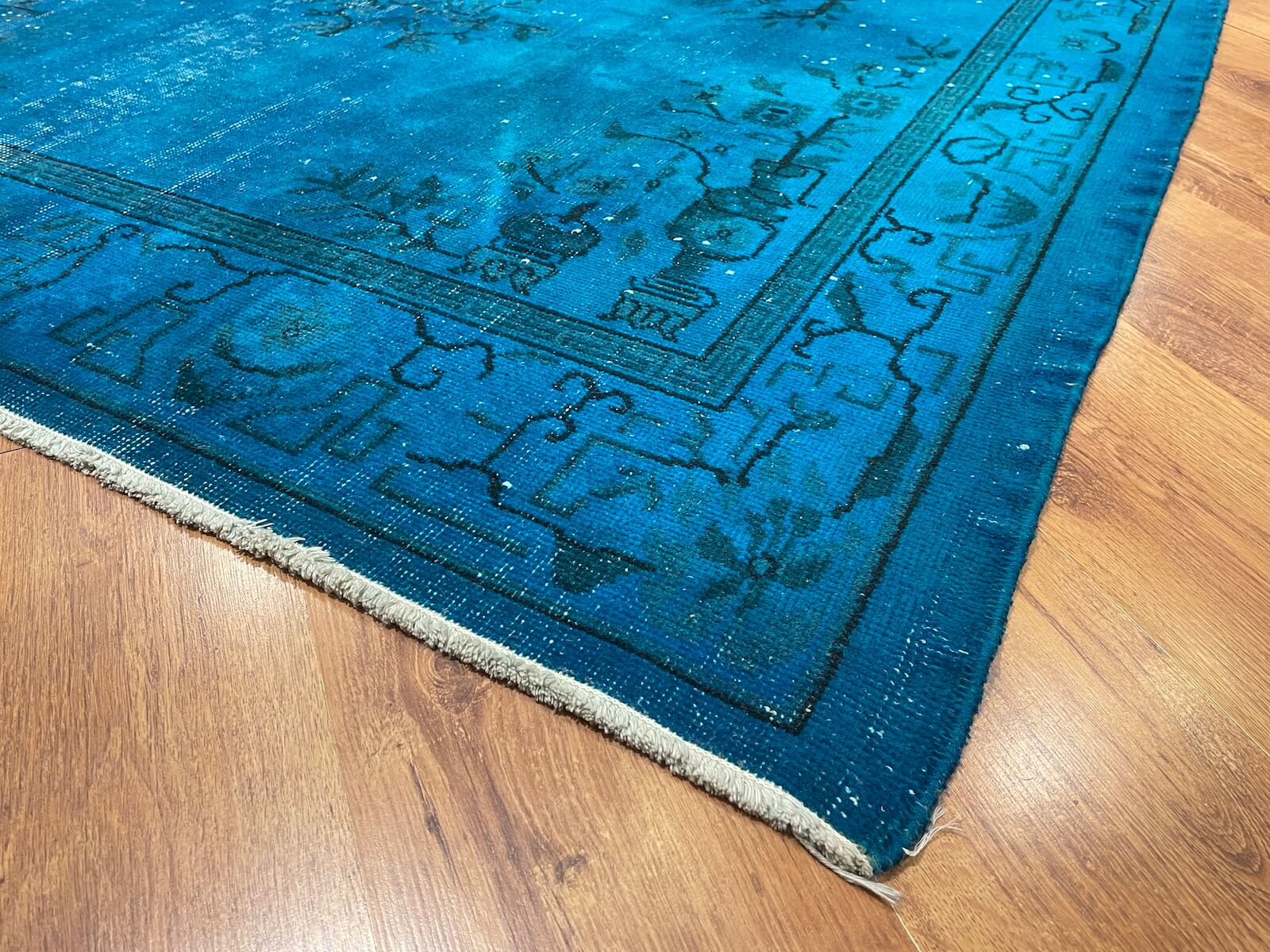 Vintage Blue Handwoven Rug by Camel Carpet