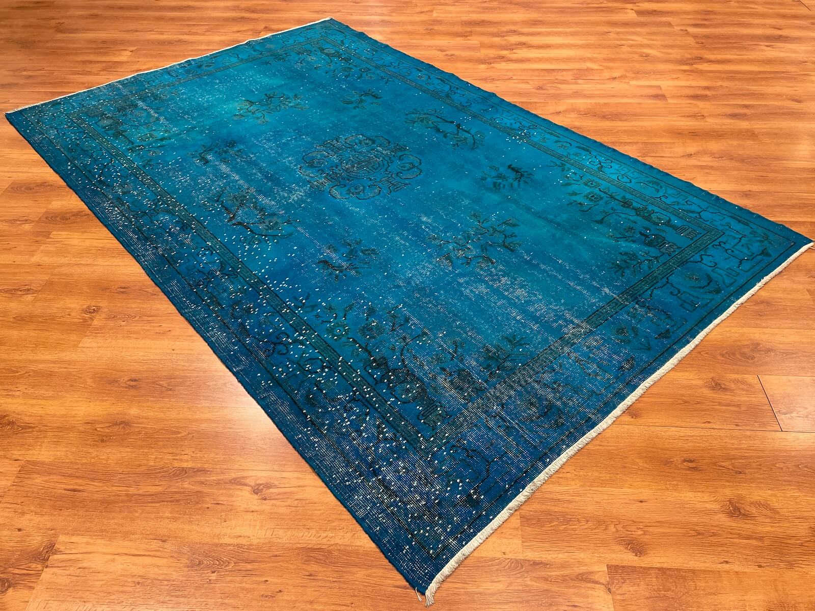 Vintage Blue Handwoven Rug by Camel Carpet