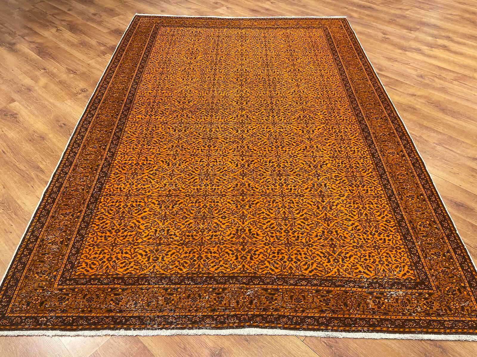 Vintage Orange Handwoven Rug by Camel Carpet