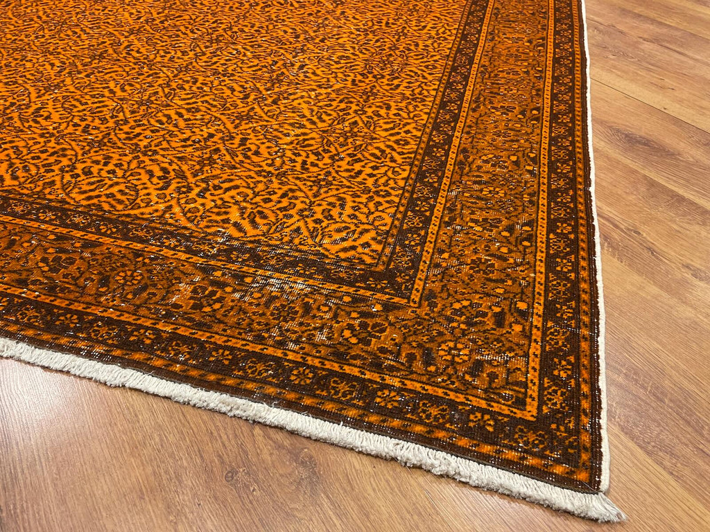 Vintage Orange Handwoven Rug by Camel Carpet