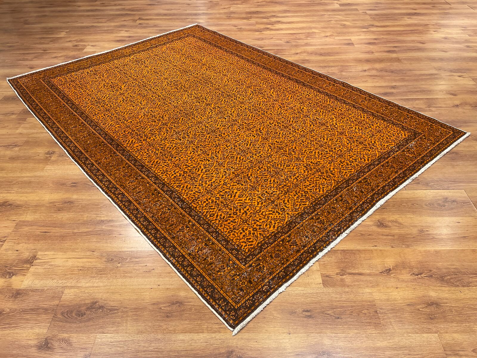Vintage Orange Handwoven Rug by Camel Carpet