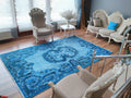 Vintage Blue Handwoven Rug by Camel Carpet