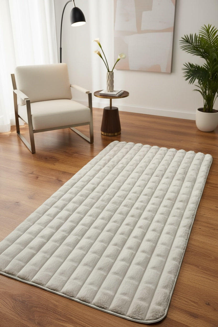 Piramit Patterned Vizon Pelus Rug by Camel Carpet