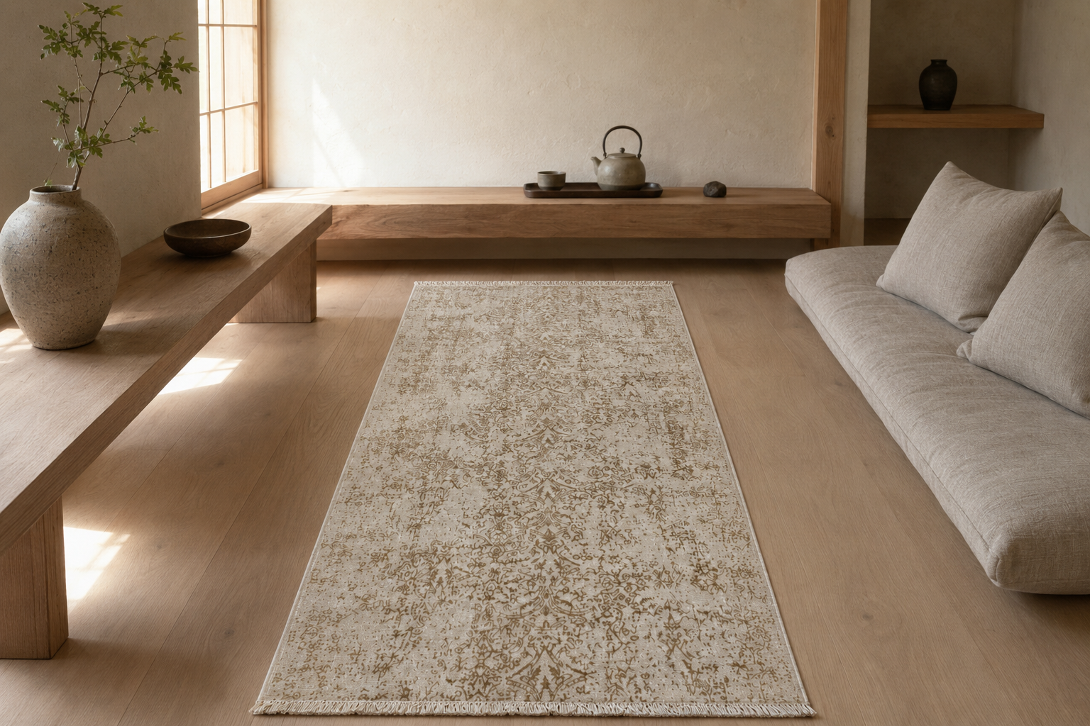 Brown Sand Silk Runner