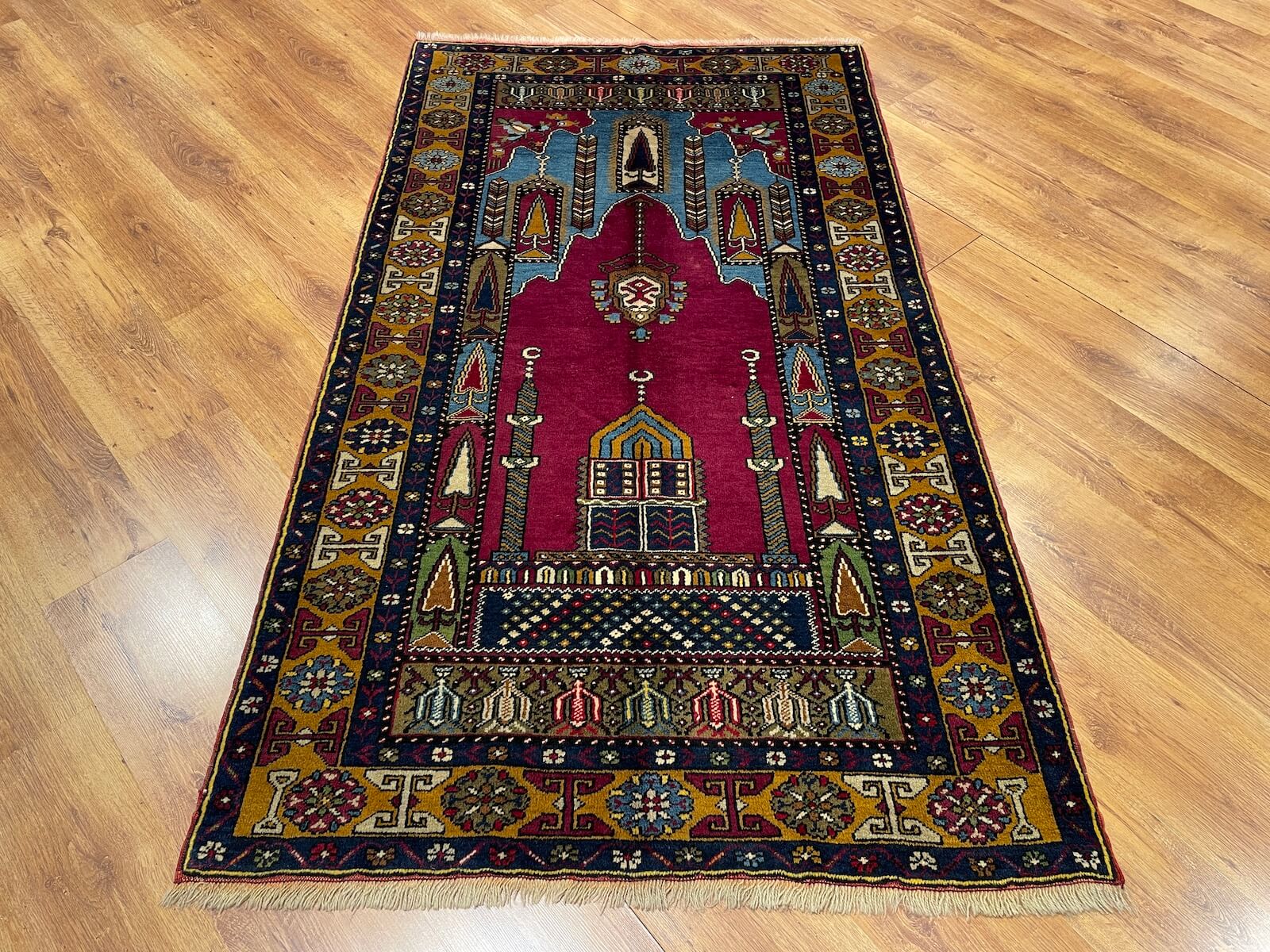 Yahyali Mihrapli Eski Handwoven Rug – 013807 by Camel Carpet